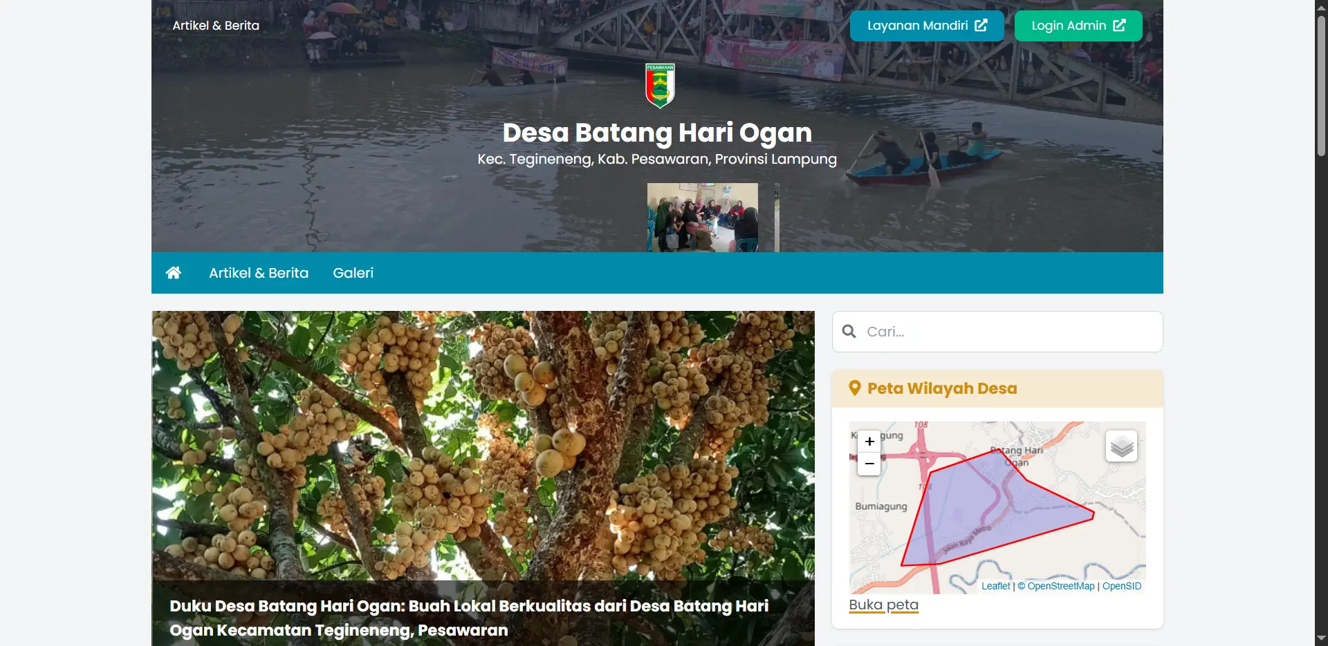 Website Resmi Desa Batang Hari Ogan
